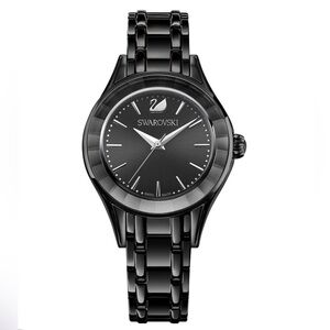 Swarovski Alegria 33mm Black Crystal Bezel Sunray Dial Watch
